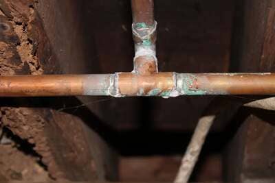 Corroded copper fittings