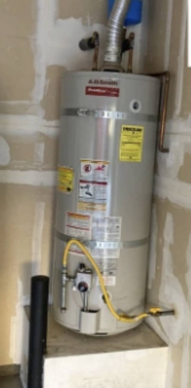 Original water heater before replacement